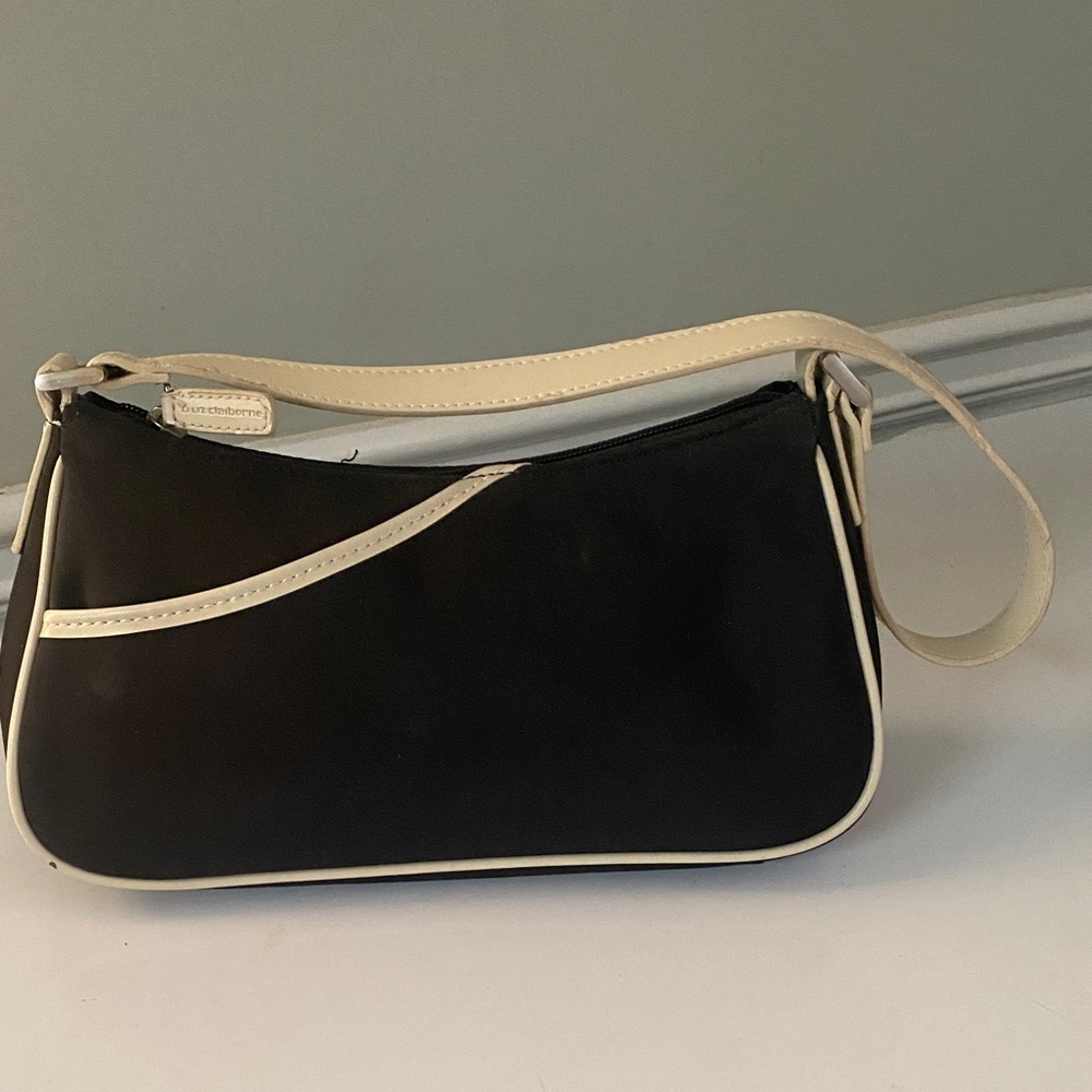 Liz Claiborne Black and Cream Shoulder Bag
